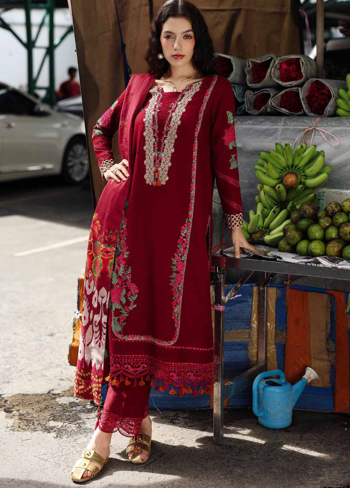 Poshima by Charizma Embroidered Peach Leather Suits Unstitched 3 Piece CZ25PW PSW5-01 - Winter Collection