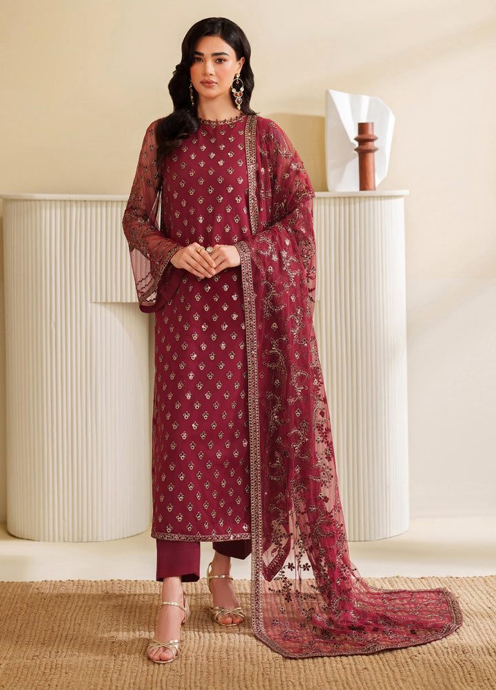 Roohi By Zarif Unstitched Formal Embroidered Net Suits 4 Piece ZRF25RF RFE-03 Afrah - Formals Collection