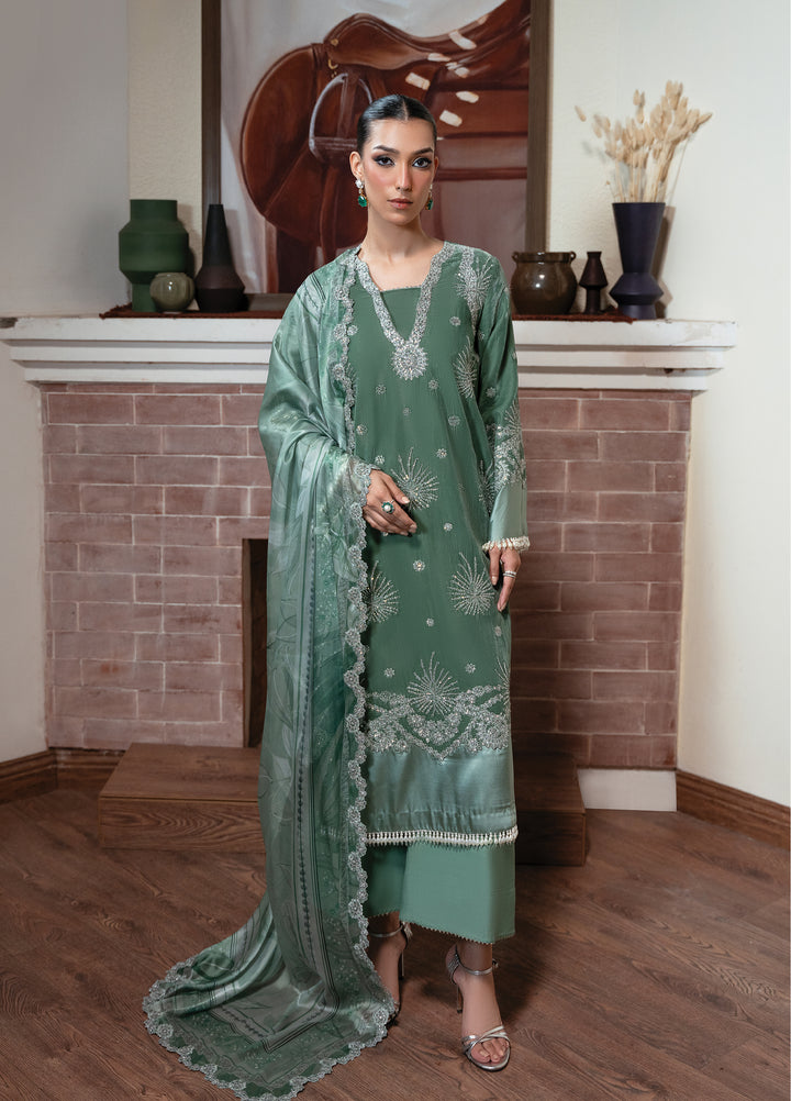 Solene By Faiza Faisal Embroidered Velvet Suits Unstitched 3 Piece FF25SV WS25-0452 - Festive Collection