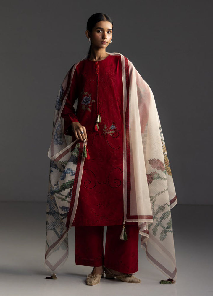 Coco by Zara Shahjahan Unstitched Embroidered Lawn 3 Piece Suit CZS26UL SUNE-10A - Summer Collection