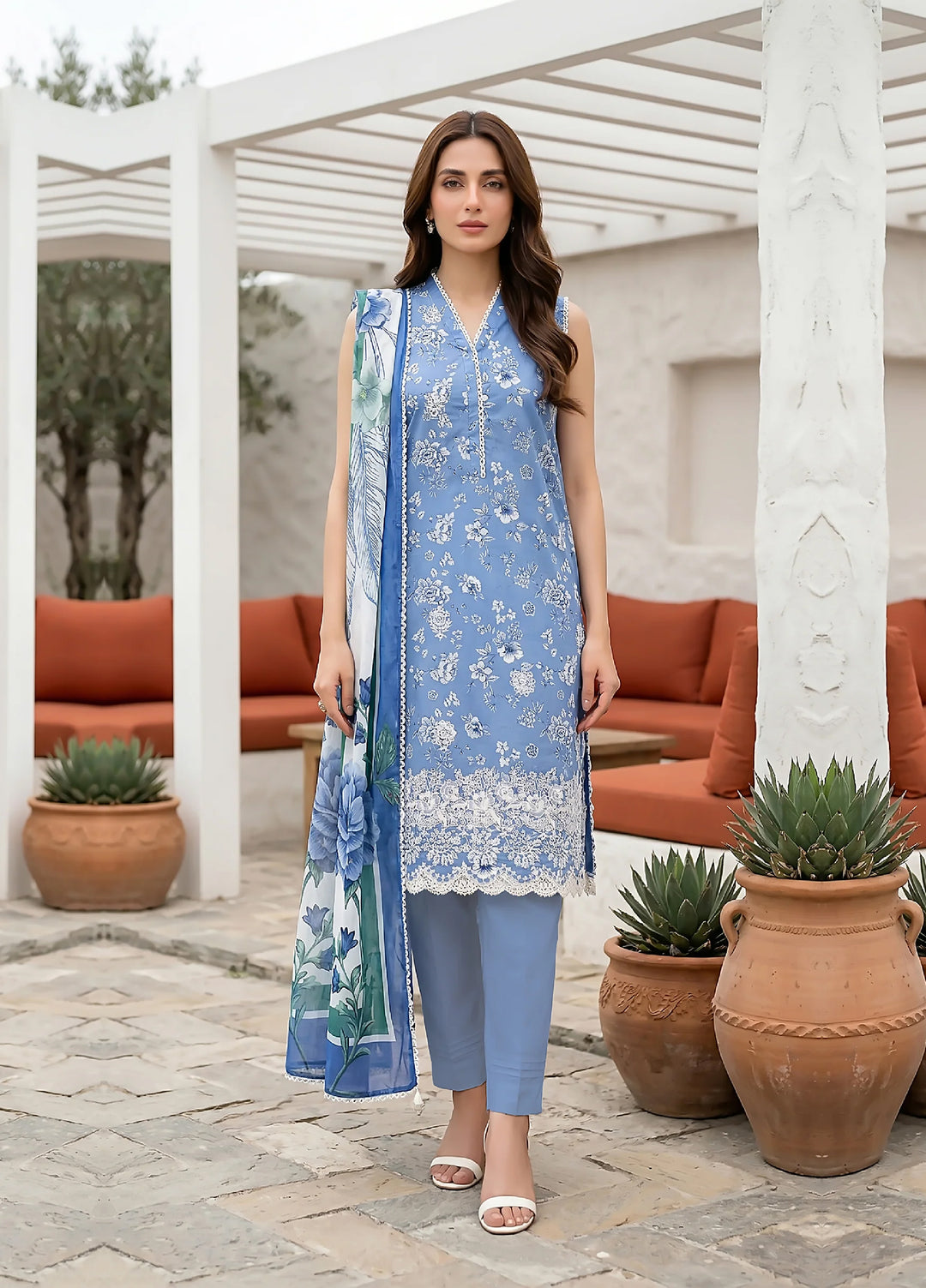 Komal by Lakhany Unstitched Embroidered Lawn 3 Piece Suit LSM26ULK LG-UB-0360 - Summer Collection