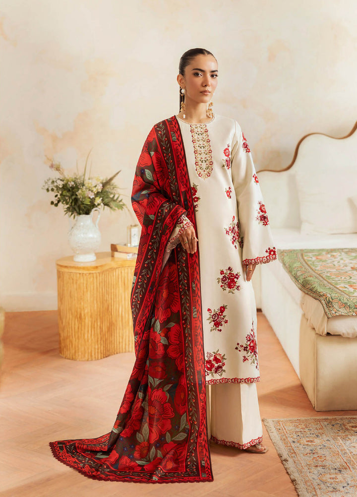 Nissa Floral Symphony by Rajbari Embroidered Marina Suits Unstitched 3 Piece RB25NM D-01 - Winter Collection