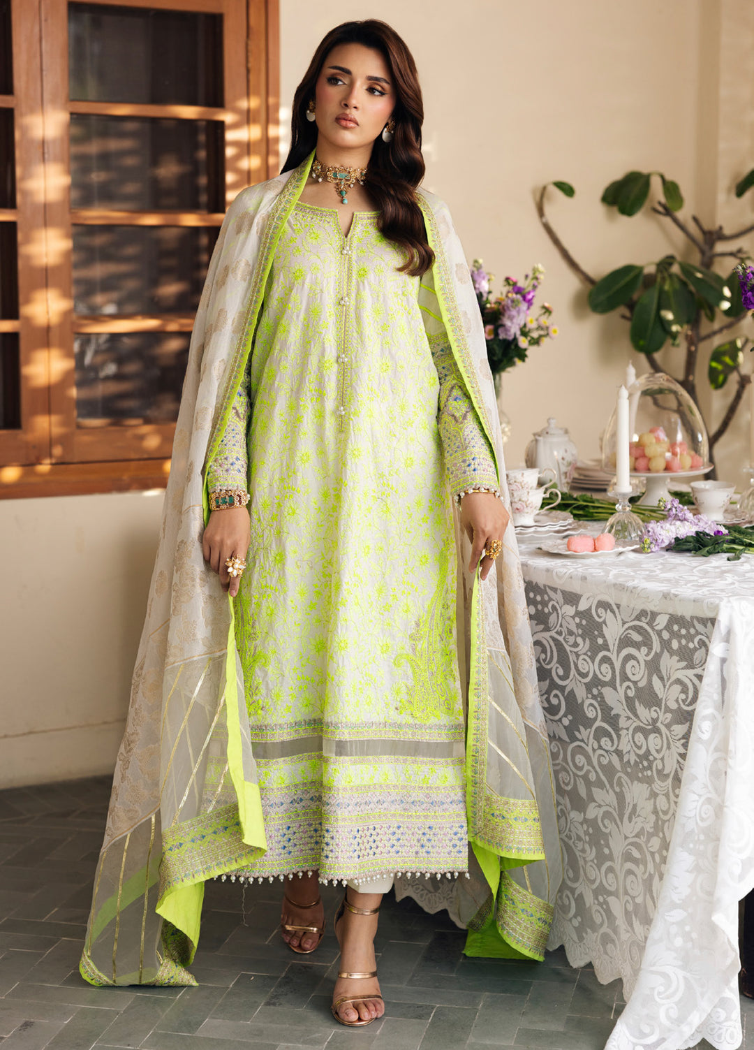 Charizma Unstitched Embroidered Luxury Lawn 3 Piece Suit CHR26ULL ED6-05 - Eid Collection