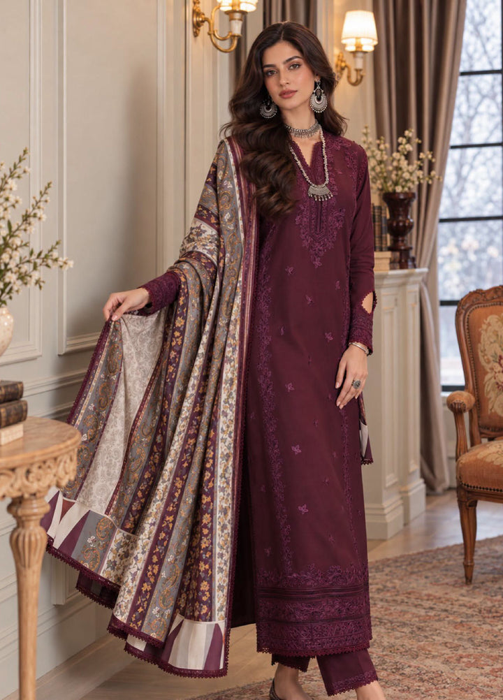 Noor by Saadia Asad Unstitched Embroidered Linen 3 Piece Suit SA26UNL D7 B - Winter Collection