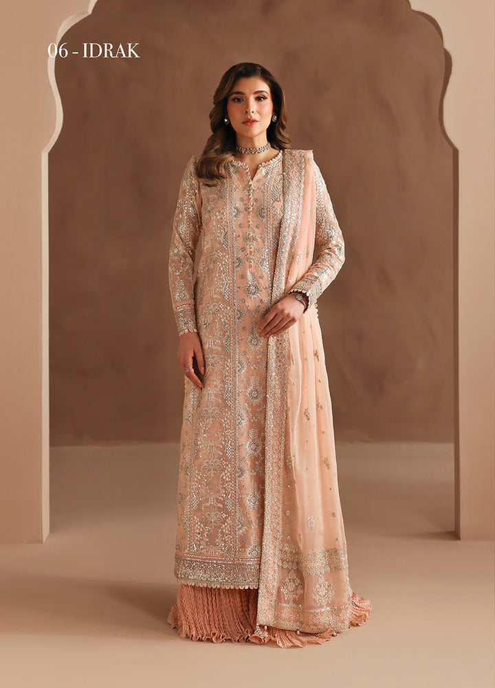 Neorah by Xenia Formals Unstitched Chiffon Embroidered 3 Piece Suit XE26UN D-6 IDRAK - Festive Collection