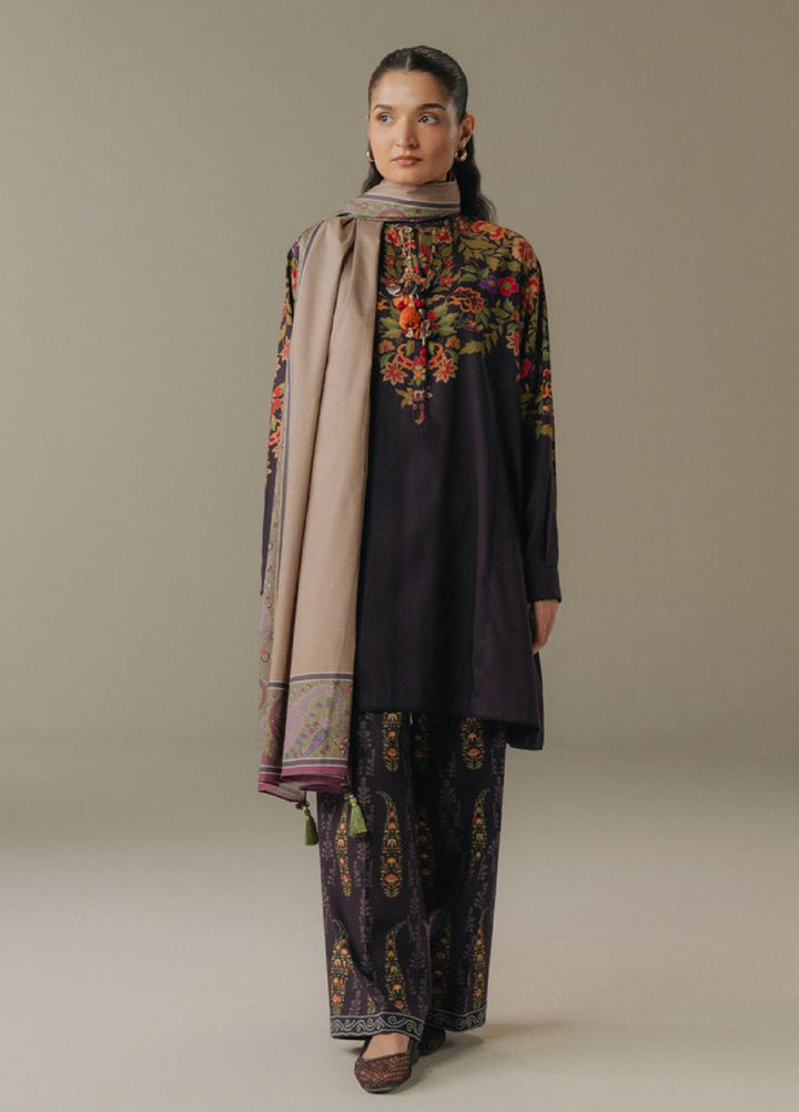 Coco by Zara Shahjahan Prints Unstitched Linen Suits 3 Piece CZS25PW Autumn Line D-10B - Winter Collection