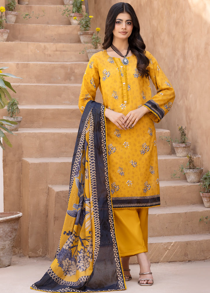 Regalia Textiles Unstitched Printed Karandi Lawn 3 Piece Suit RG26UKL D-5 - Summer Collection