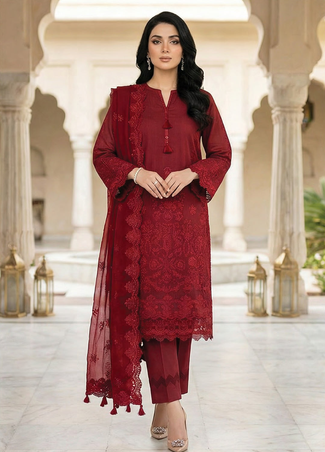 Lakhany Unstitched Embroidered Dobby Jacquard 3 Piece Suit LSM26UJE LG-IZ-0580 - Eid Collection