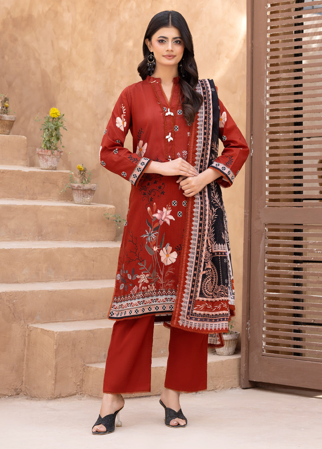 Regalia Textiles Unstitched Printed Karandi Lawn 3 Piece Suit RG26UKL D-9 - Summer Collection