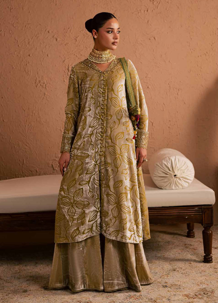 Ballerina by Nureh Unstitched Velvet Palachi Embroidered 3 Piece Suits NU25BV NU2-189 - Festive Collection