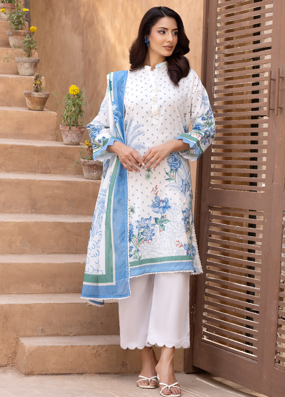 Regalia Textiles Unstitched Printed Karandi Lawn 3 Piece Suit RG26UKL D-2 - Summer Collection