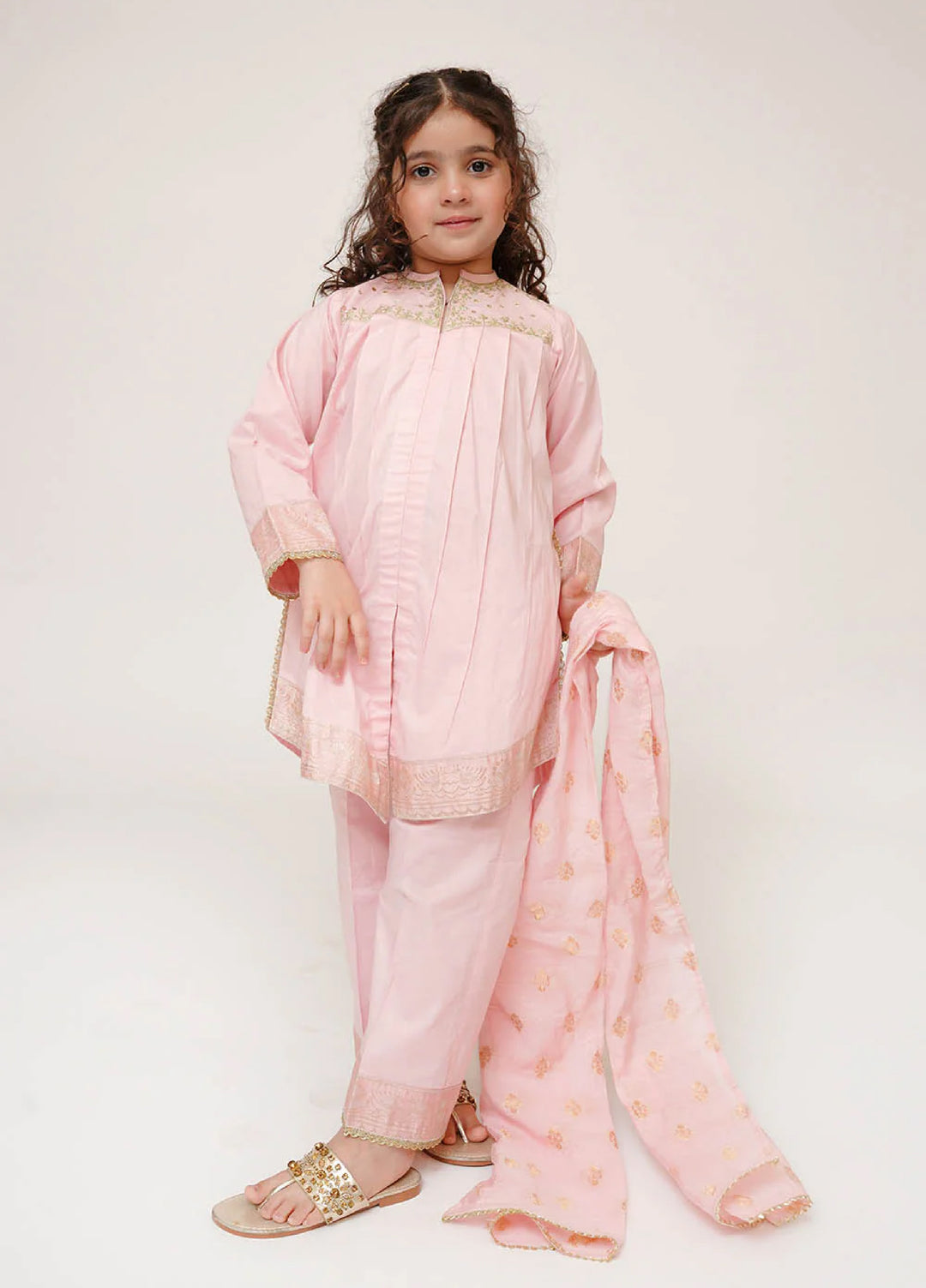 Senorita Girls RTW Solids Cotton 3 Piece Suit KBD-03448 - Casual Collection