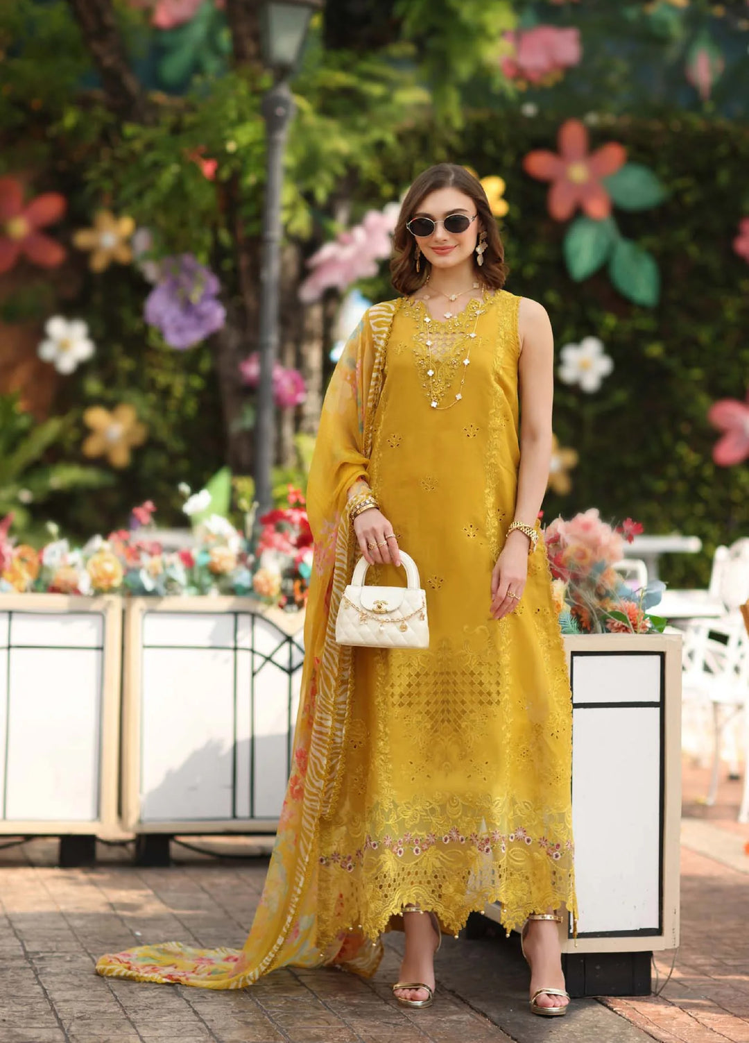 Noor Luxe by Saadia Asad Unstitched Chikankari Embroidered Lawn 3 Piece Suit SA26UNL D-10 HELIA - Summer Collection