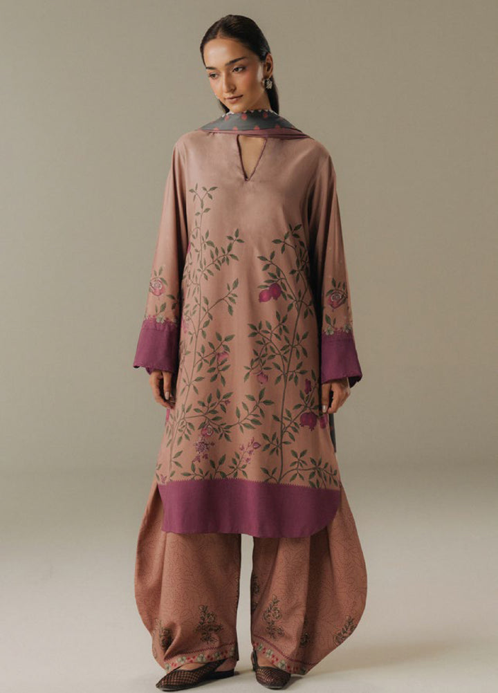 Coco by Zara Shahjahan Prints Unstitched Linen Suits 3 Piece CZS25PW Sienna Field D-4B - Winter Collection