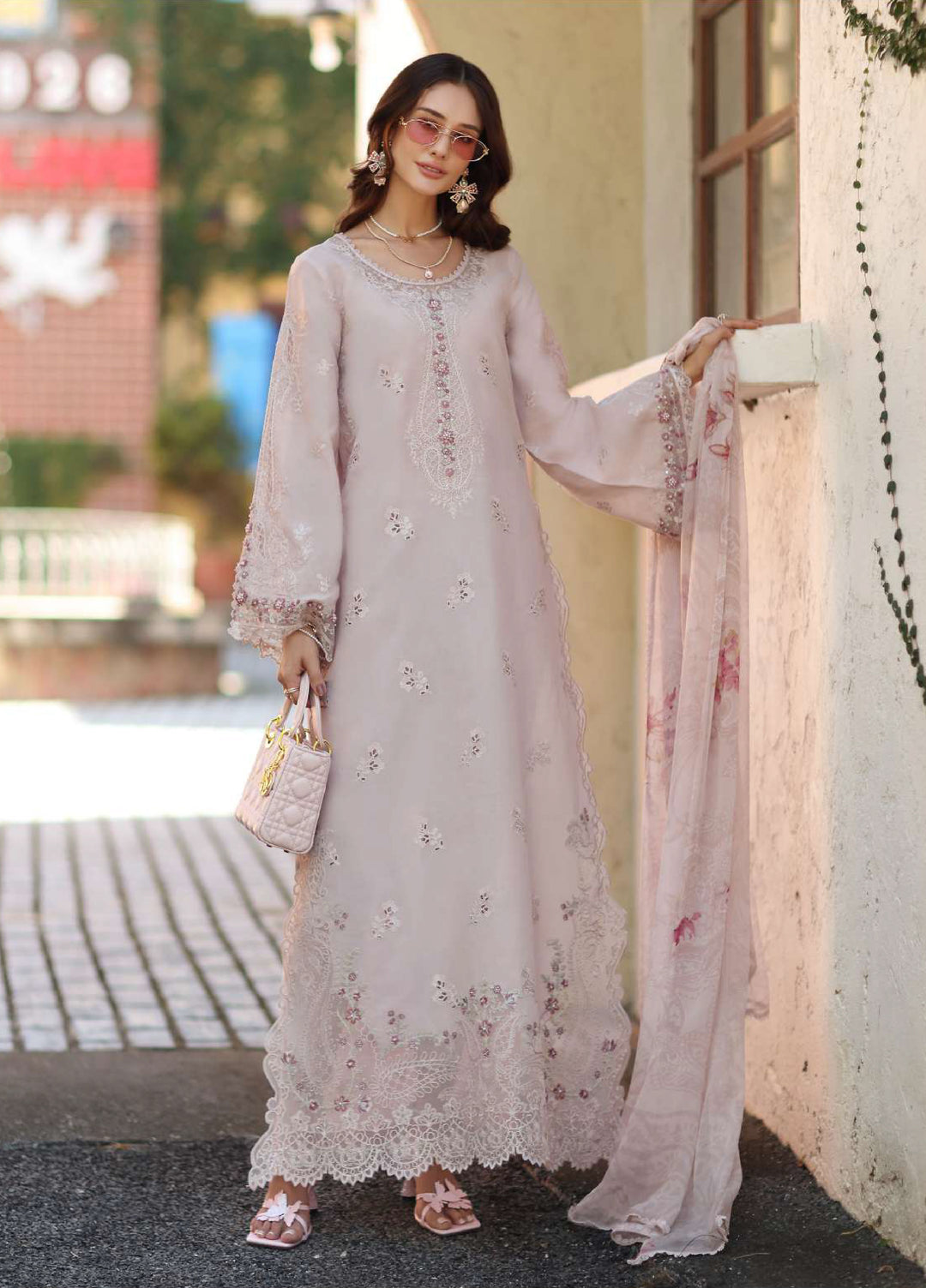 Noor Luxe by Saadia Asad Unstitched Embroidered Lawn 3 Piece Suit SA26UNL D-7A - Summer Collection