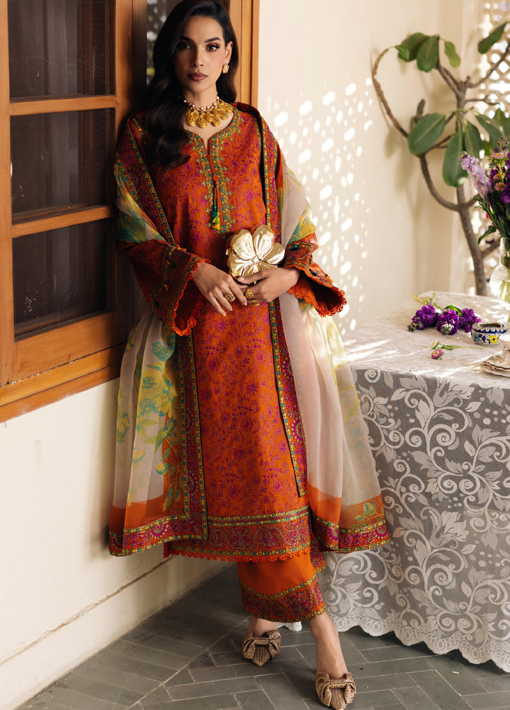 Charizma Unstitched Embroidered Luxury Lawn 3 Piece Suit CHR26ULL ED6-03 - Eid Collection