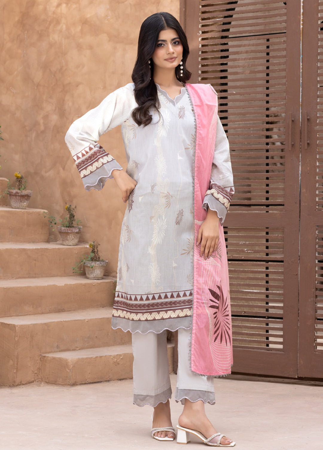 Regalia Textiles Unstitched Printed Karandi Lawn 3 Piece Suit RG26UKL D-1 - Summer Collection