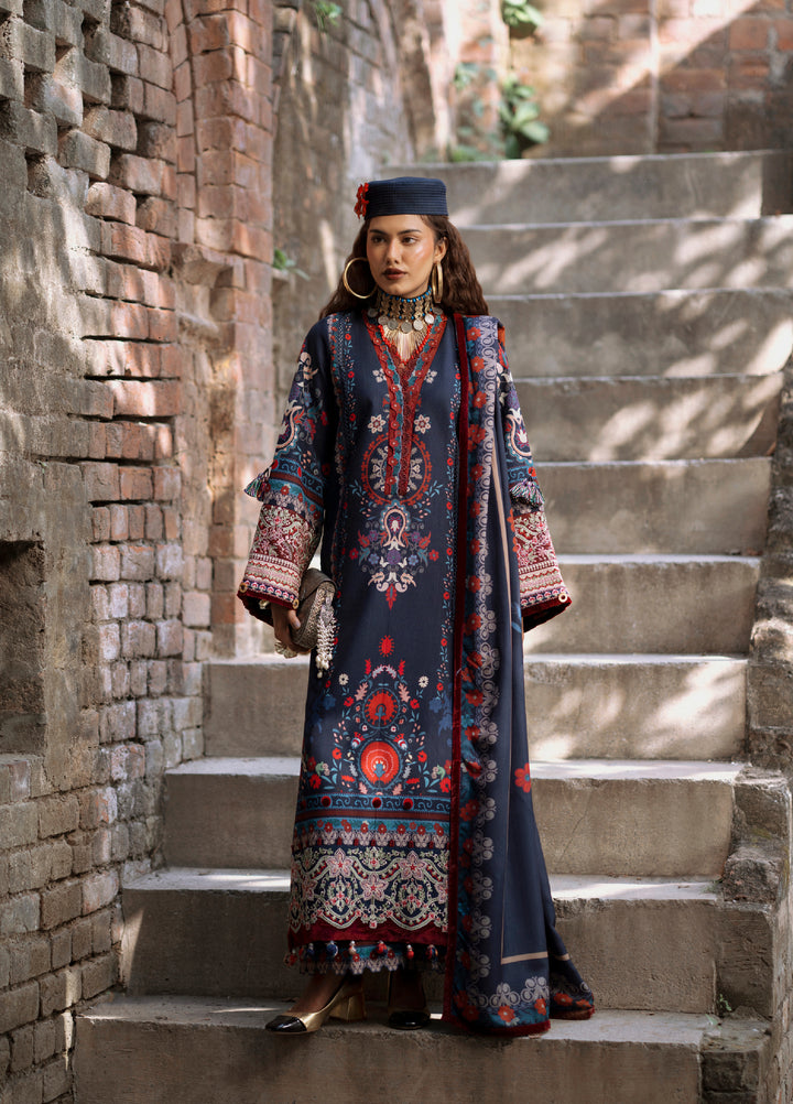 AJR Sard Shaam Embroidered Unstitched Khaddar Suits 3 Piece AJR25SS AJRW-05 NILOFER - Winter Collection