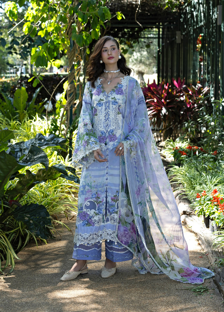Signature by Elaf Premium Unstitched Embroidered Lawn 3 Piece Suit EL26USP ESA-6A MOONLIT PETALS - Summer Collection