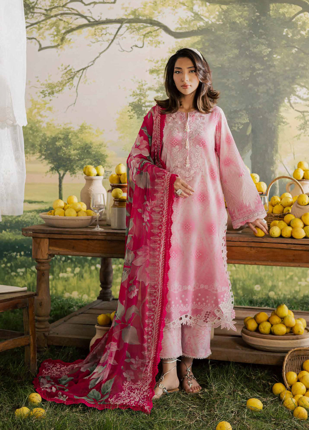 Bloom by Nureh Unstitched Embroidered Doria Lawn 3 Piece Suit NU26ULB BL-13 - Summer Collection
