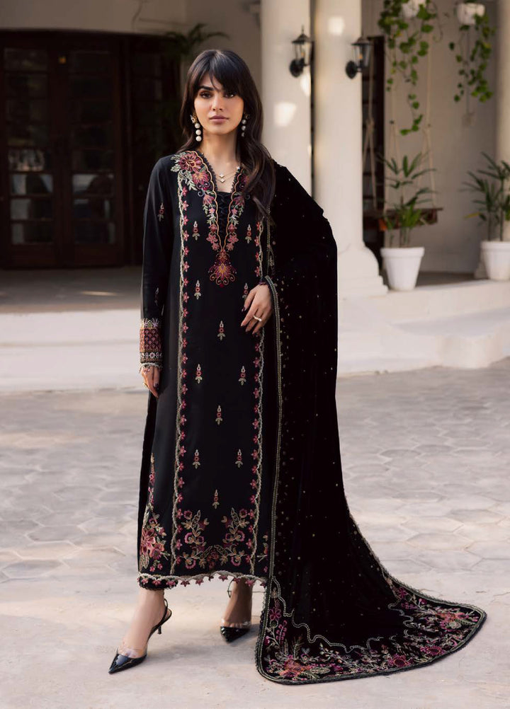 Nureh Exclusive Unstitched Luxury Leather Peach Embroidered Suits 3 Piece NU25EL NE-215 - Winter Collection