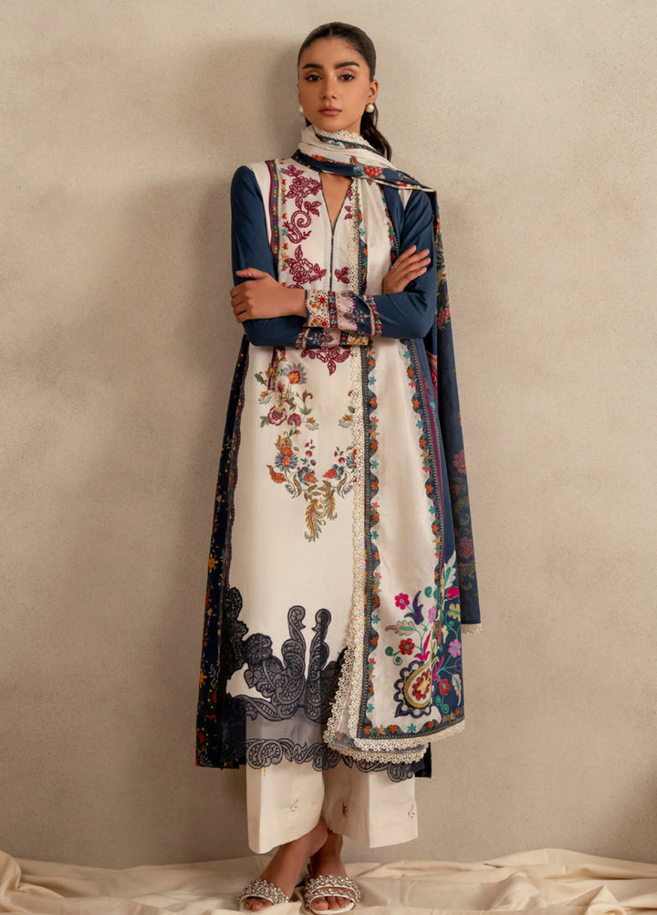 Meraki by Asifa and Nabeel Unstitched Embroidered Lawn 3 Pcs Suit AN26UM MSSL-10 Saffron Soul - Summer