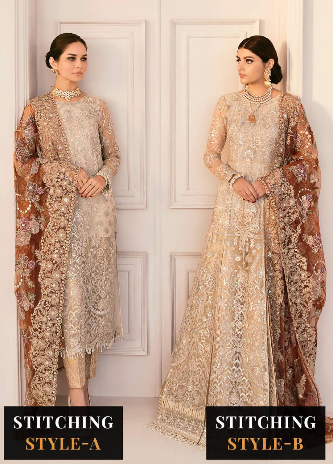 Chantelle by Baroque Unstitched Embroidered Net 3 Piece Suit BQ26UFC BQU-CH11-D03 - Festive Collection
