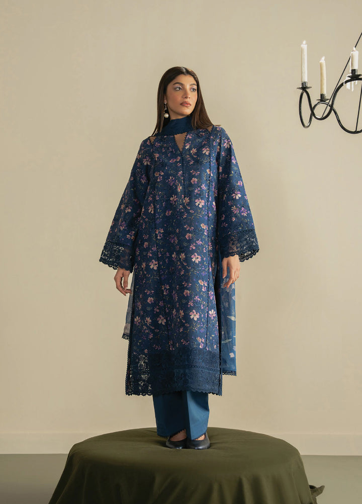 Zephyr by Ayzel Unstitched Lawn Embroidered 3 Piece Suit AAF26UZ D-4 Nura - Summer Collection