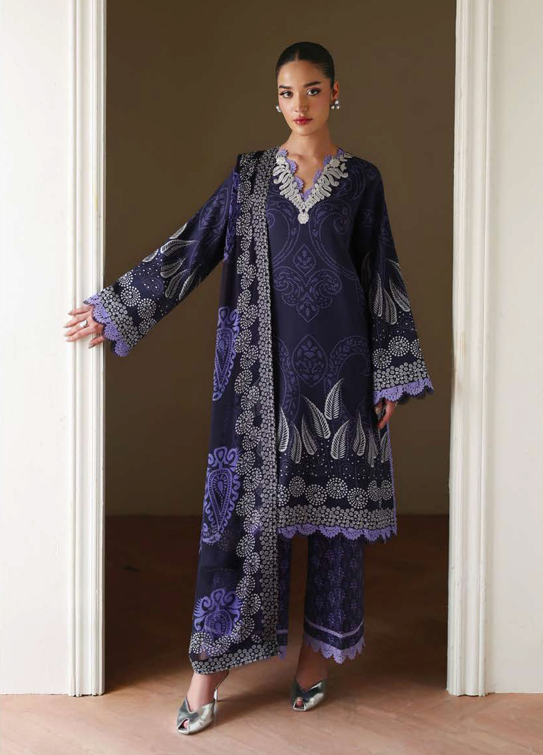 Eclat Garden by Roheenaz Unstitched Printed Lawn 3 Piece Suit RN26UEL Orchid Garden - Summer Collection