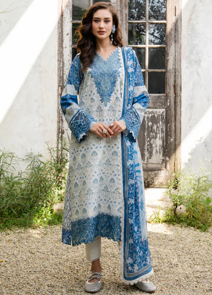Shezlin Chikankari by Aabyaan Unstitched Embroidered Lawn 3 Piece Suit ABY26USC AZ-05 EVARA - Summer Collection