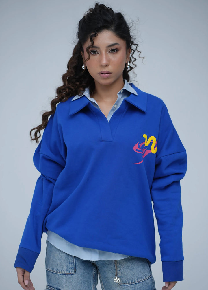 Movement Unisex Western 1 Piece Printed Fleece Royal Indigo Blue - Winter Collection