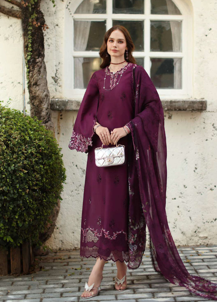 Noor Luxe by Saadia Asad Unstitched Embroidered Lawn 3 Piece Suit SA26UNL D-1A - Summer Collection