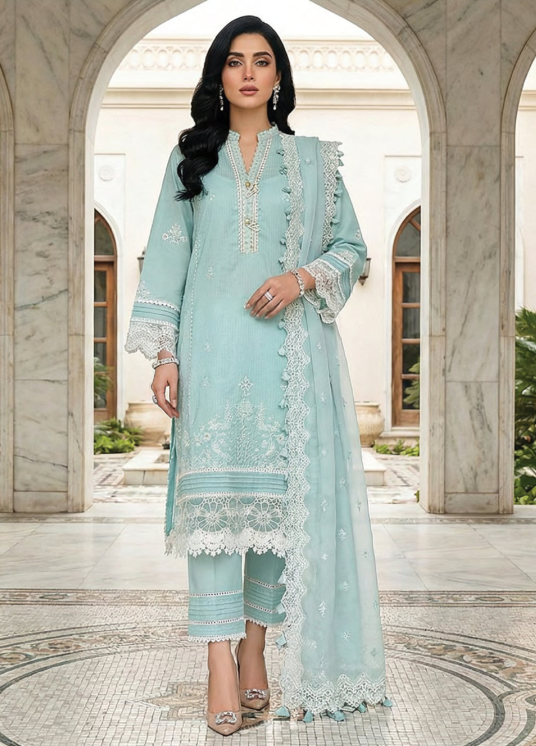 Lakhany Unstitched Embroidered Dobby Jacquard 3 Piece Suit LSM26UJE LG-RK-0136 - Eid Collection
