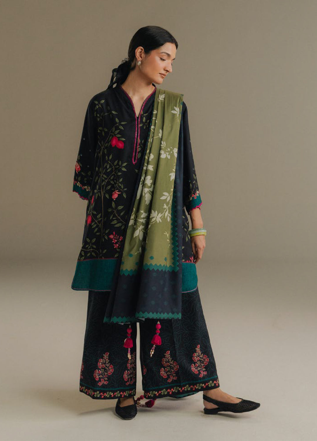 Coco by Zara Shahjahan Prints Unstitched Linen Suits 3 Piece CZS25PW Sienna Field D-4A - Winter Collection