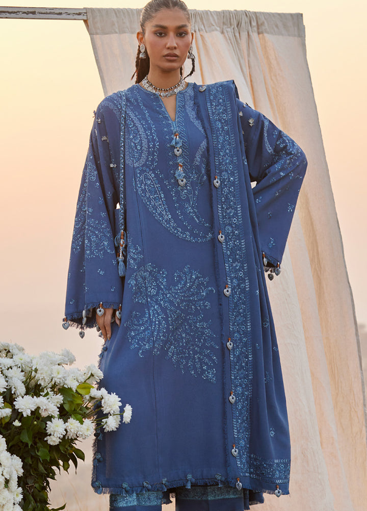 Zaha by Khadija Shah Unstitched Karandi Embroidered Suits 3 Piece ZL25KW SCHEREZADE ZW25-08 - Winter Collection