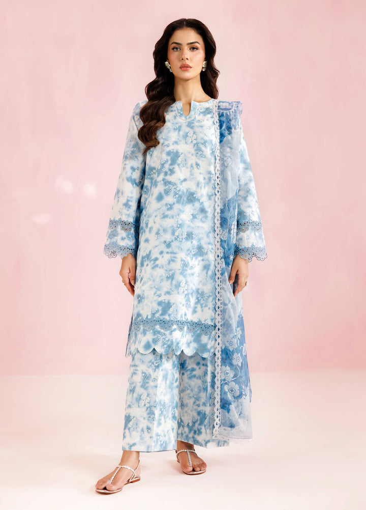 Farasha Unstitched Embroidered Lawn 3 Piece Suit FSH26UL D-7 Aqua Veil - Summer Collection