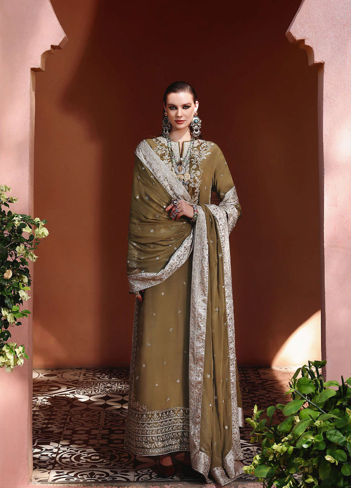 Nuvera Hemline by Mushq Unstitched Raw Silk Embroidered 3 Piece Suit MU26UNH D-2 Jadis - Festive Collection