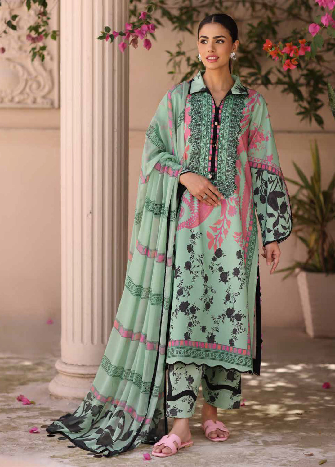 C Prints by Charizma Unstitched Printed Lawn 3 Piece Suit CHR26ULP CP6-19 - Summer Collection
