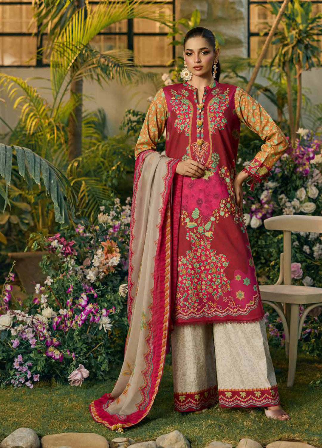 C Prints by Charizma Unstitched Printed Lawn 3 Piece Suit CHR26ULP CP6-16 - Summer Collection