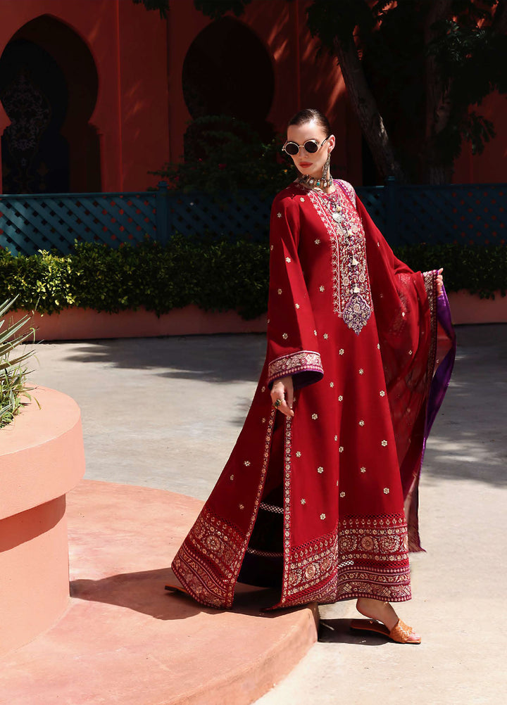 Nuvera Hemline by Mushq Unstitched Raw Silk Embroidered 3 Piece Suit MU26UNH D-7 Agatha - Festive Collection