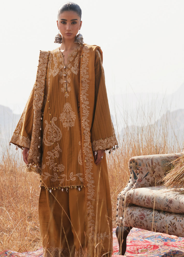 Zaha by Khadija Shah Unstitched Jacquard Embroidered Suits 3 Piece ZL25KW HEER ZW25-10 - Winter Collection