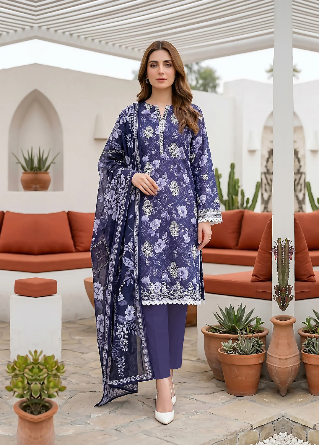Komal by Lakhany Unstitched Embroidered Lawn 3 Piece Suit LSM26ULK LG-SG-0121 - Summer Collection