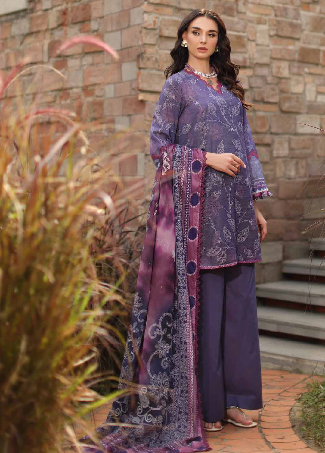 Signature Prints by Nureh Unstitched Printed Lawn Zari 3 Piece Suit NU26USLZ SP-202 - Summer Collection