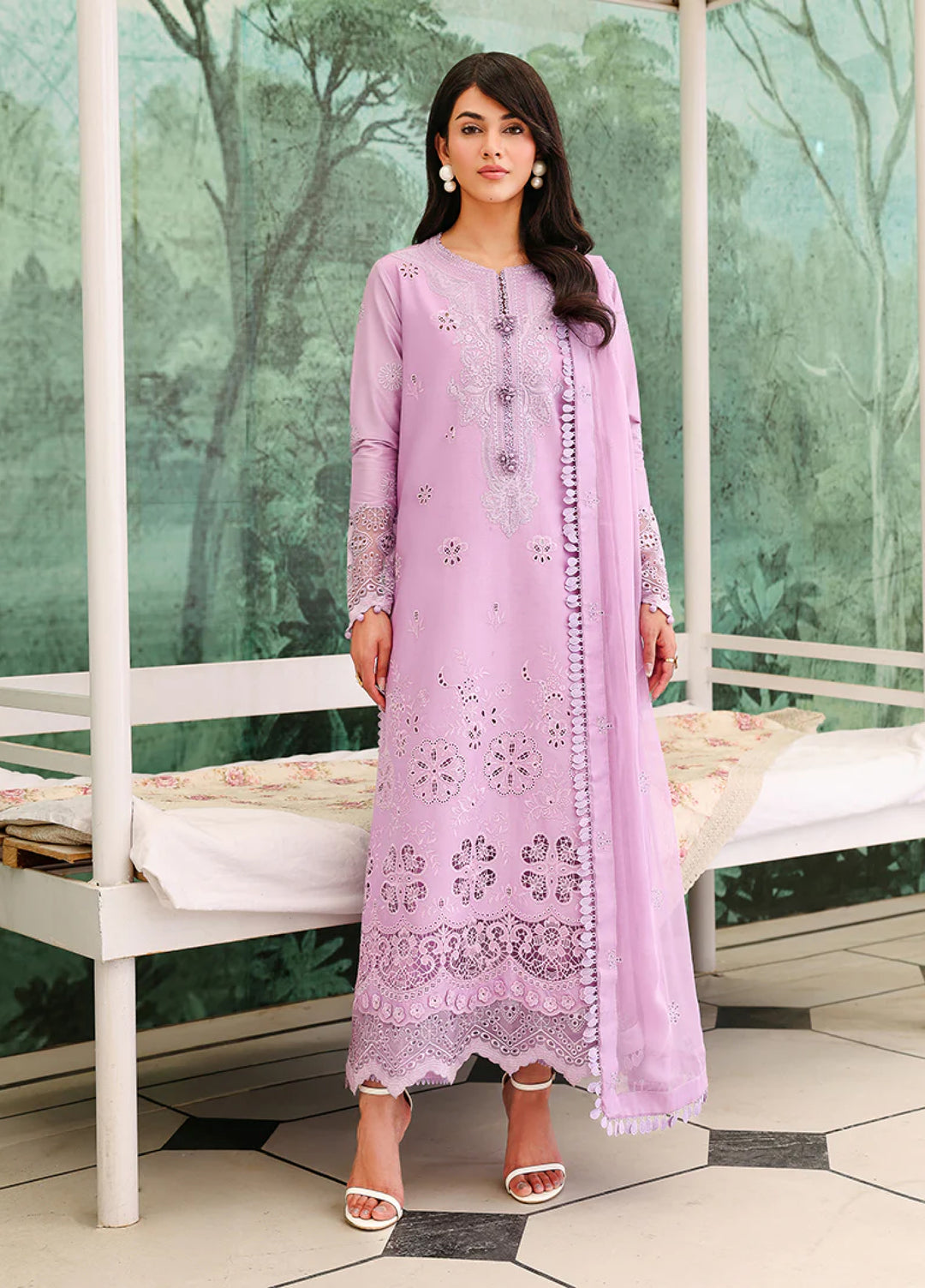 Veil of Summer by Roheenaz Unstitched Embroidered Luxury Lawn 3 Piece Suit RN26UVS 410 PETAL ROYALE - Eid Collection