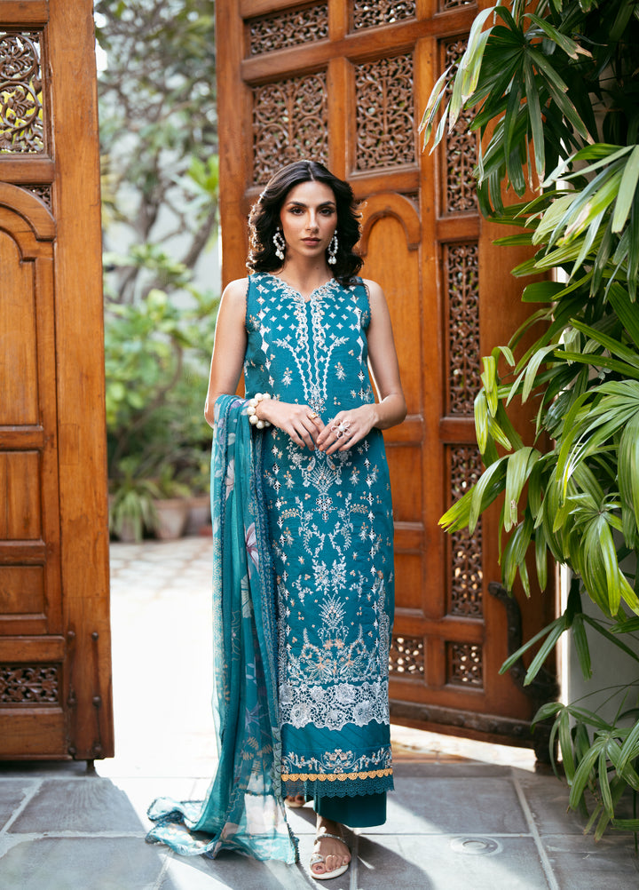 Florent Unstitched Embroidered Luxury Lawn 3 Piece Suit FL26FLL FZ-4A - Eid Collection