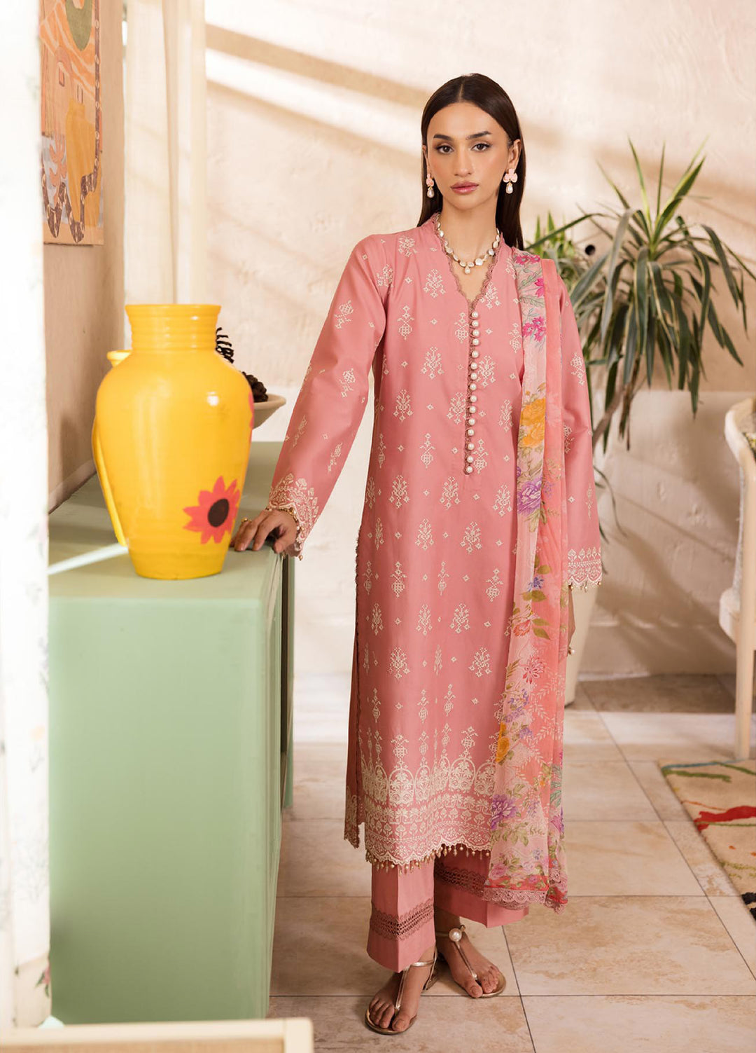Nissa by Rajbari Unstitched Chikankari Embroidered Lawn 3 Piece Suit RB26UNCL D-6 - Summer Collection