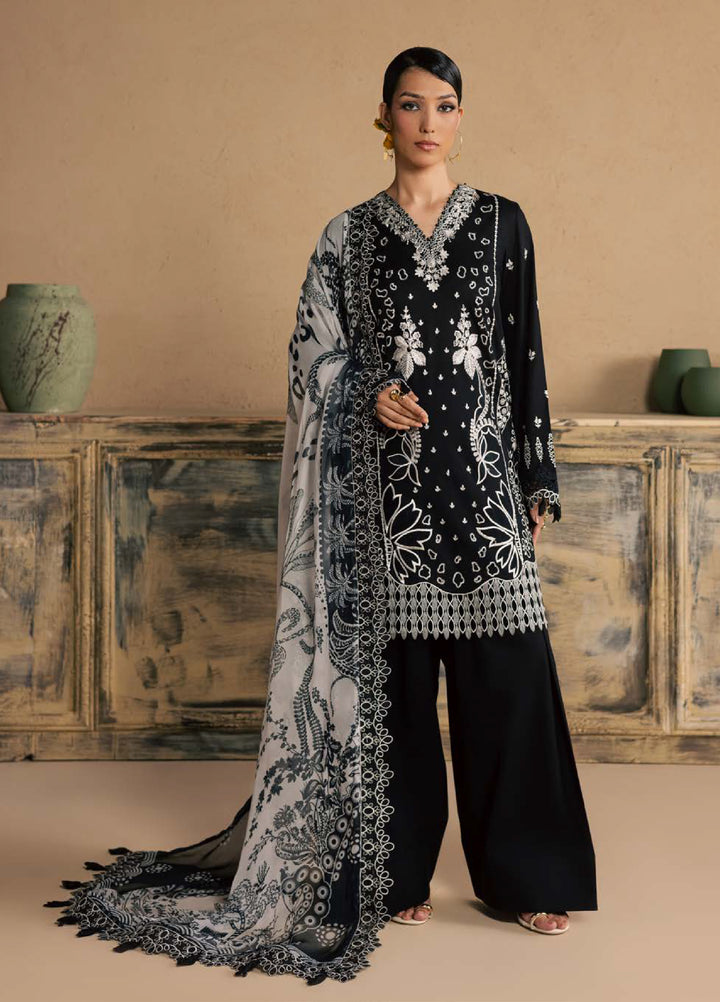 Koyal Monochrome by Nureh Unstitched Embroidered Lawn 3 Piece Suit NU26UKM NE-264 - Casual Collection