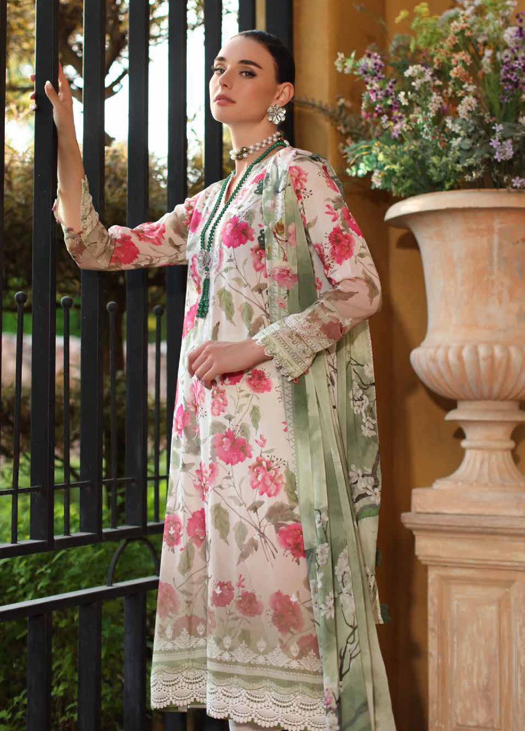 Signature Prints by Nureh Unstitched Embroidered Swiss Lawn 3 Piece Suit NU26SSL SP-200 - Festive Collection