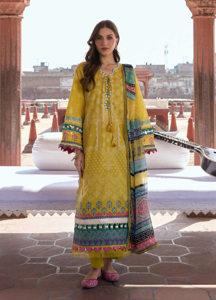 Angan by Kahf Unstitched Printed Lawn 3 Piece Suit KHF26ULA ZARAFSHAN KPS-8A - Festive Collection