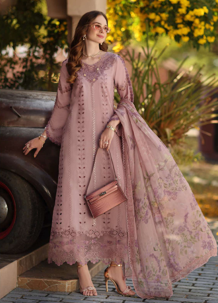 Noor Luxe by Saadia Asad Unstitched Embroidered Lawn 3 Piece Suit SA26UNL D-4B - Summer Collection